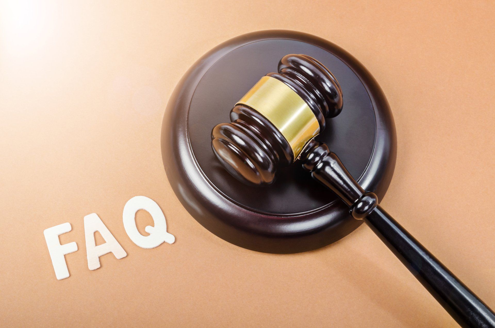 Frequently Asked Questions with judge hammer.