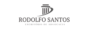 Logo for Rodolfo Santos law firm. Features a stylized column with text 