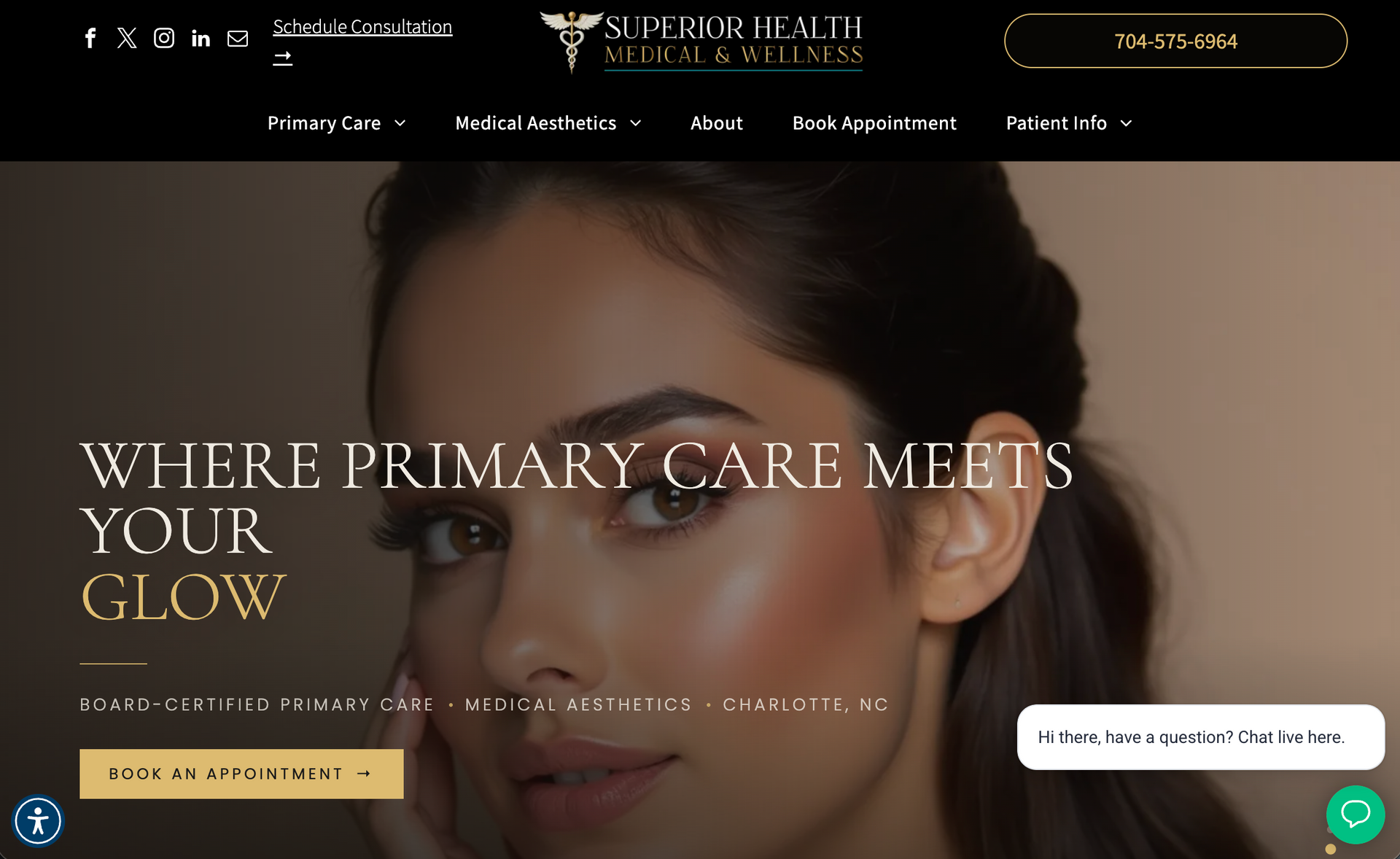 The Superior Health Medical and Wellness website as it appears on a desktop