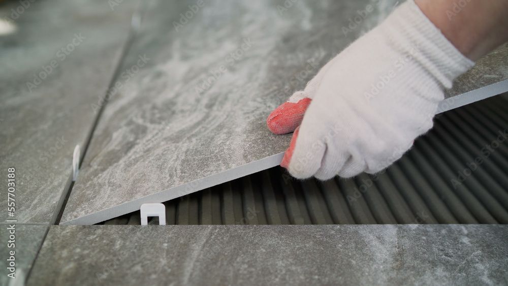 tiling a bathroom installation