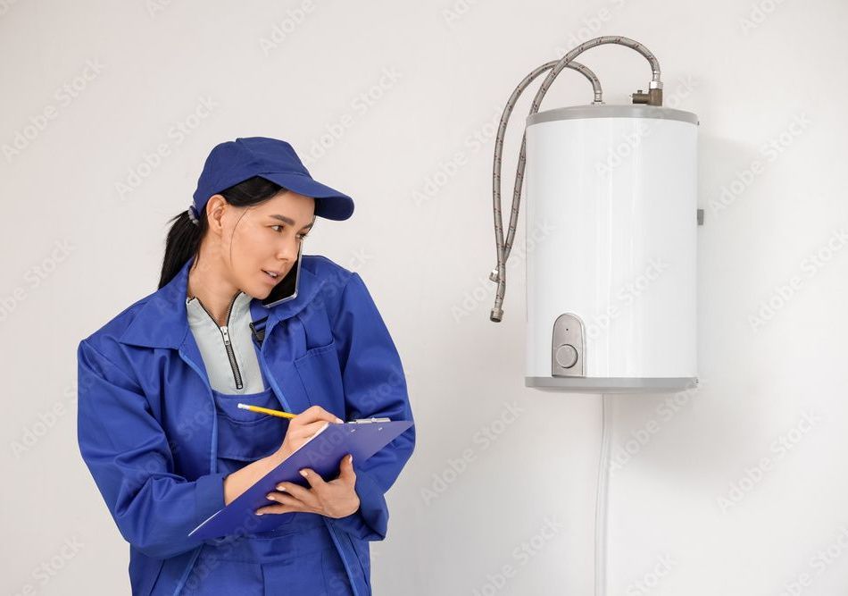 blue uniform reading boiler with clipboard