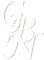 Lettere monogramma bianche stilizzate su sfondo chiaro