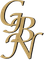 Logo con monogramma “GBR” intrecciato in oro su sfondo bianco.