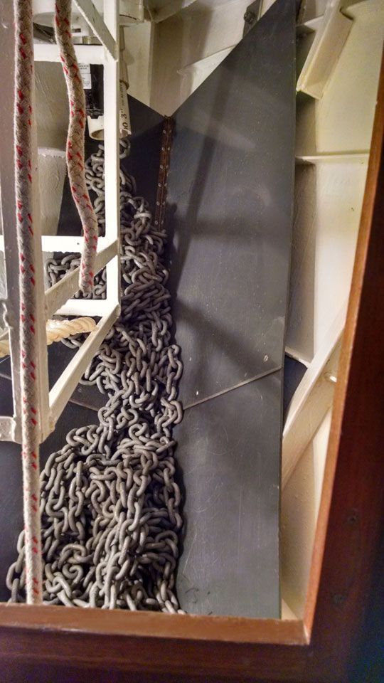 200' of anchor rode in chain locker
