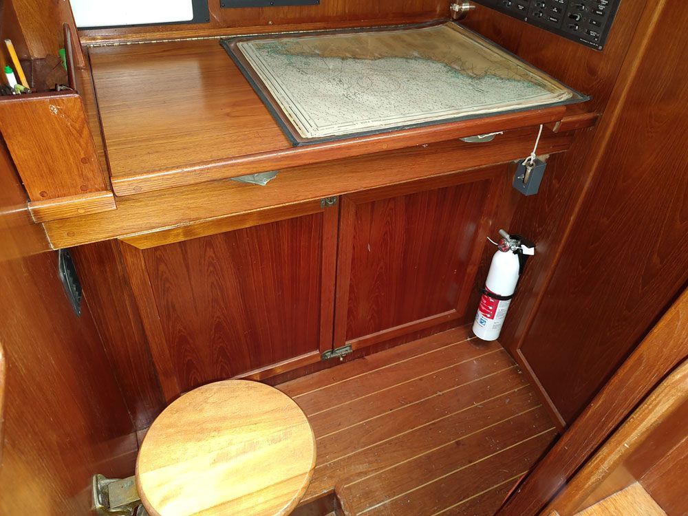 Nav Station with fold down seat