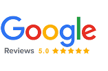 Google logo with a 5.0 rating and five yellow stars indicating a perfect customer review score for Smooth Move & Delivery.