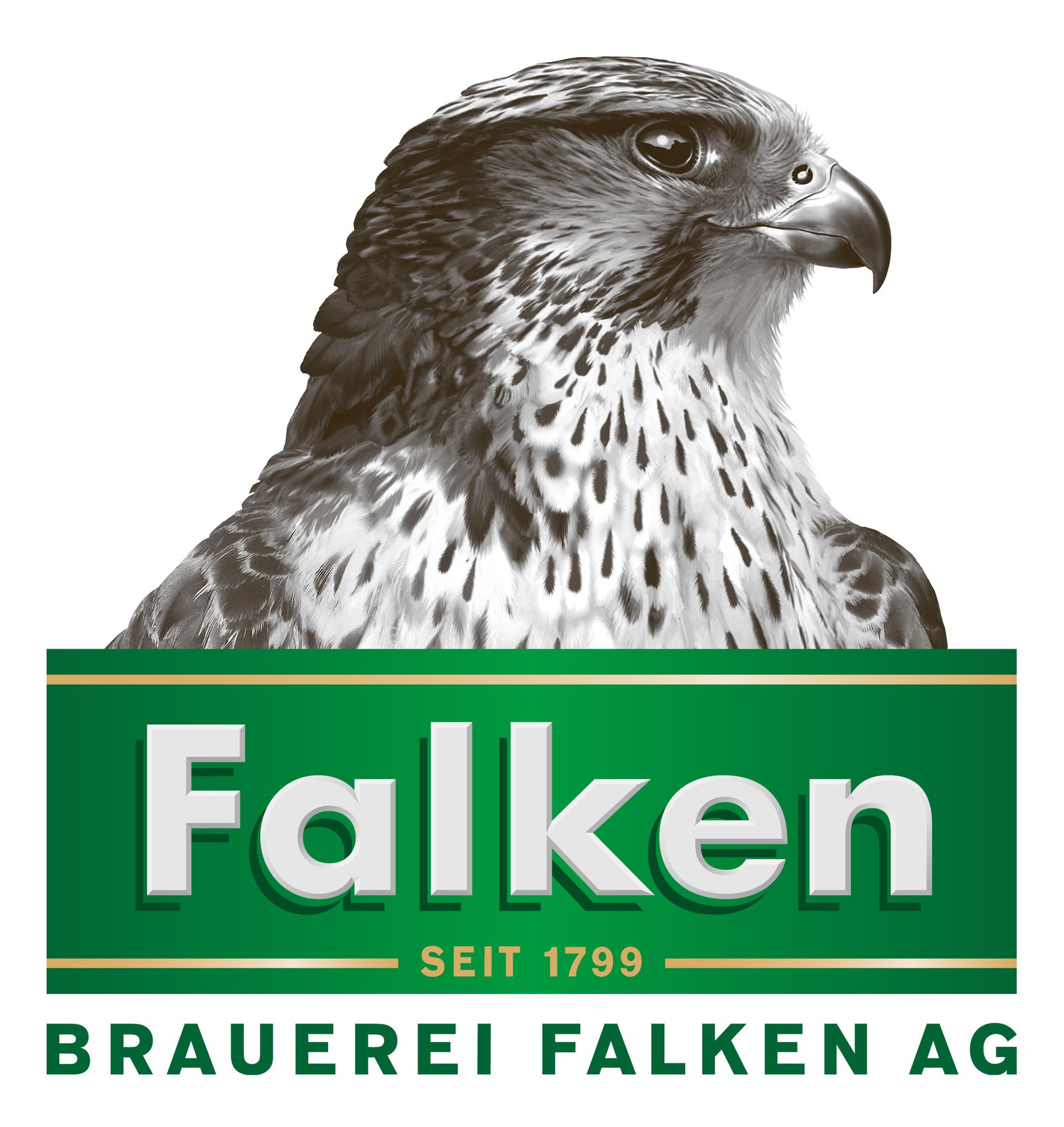 Ein Logo für die Falken Brauerei Falken AG mit einem Falken darauf