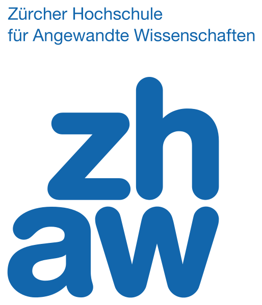 Ein Logo der Zürcher Hochschule für angewandte Wirtschaft in blau