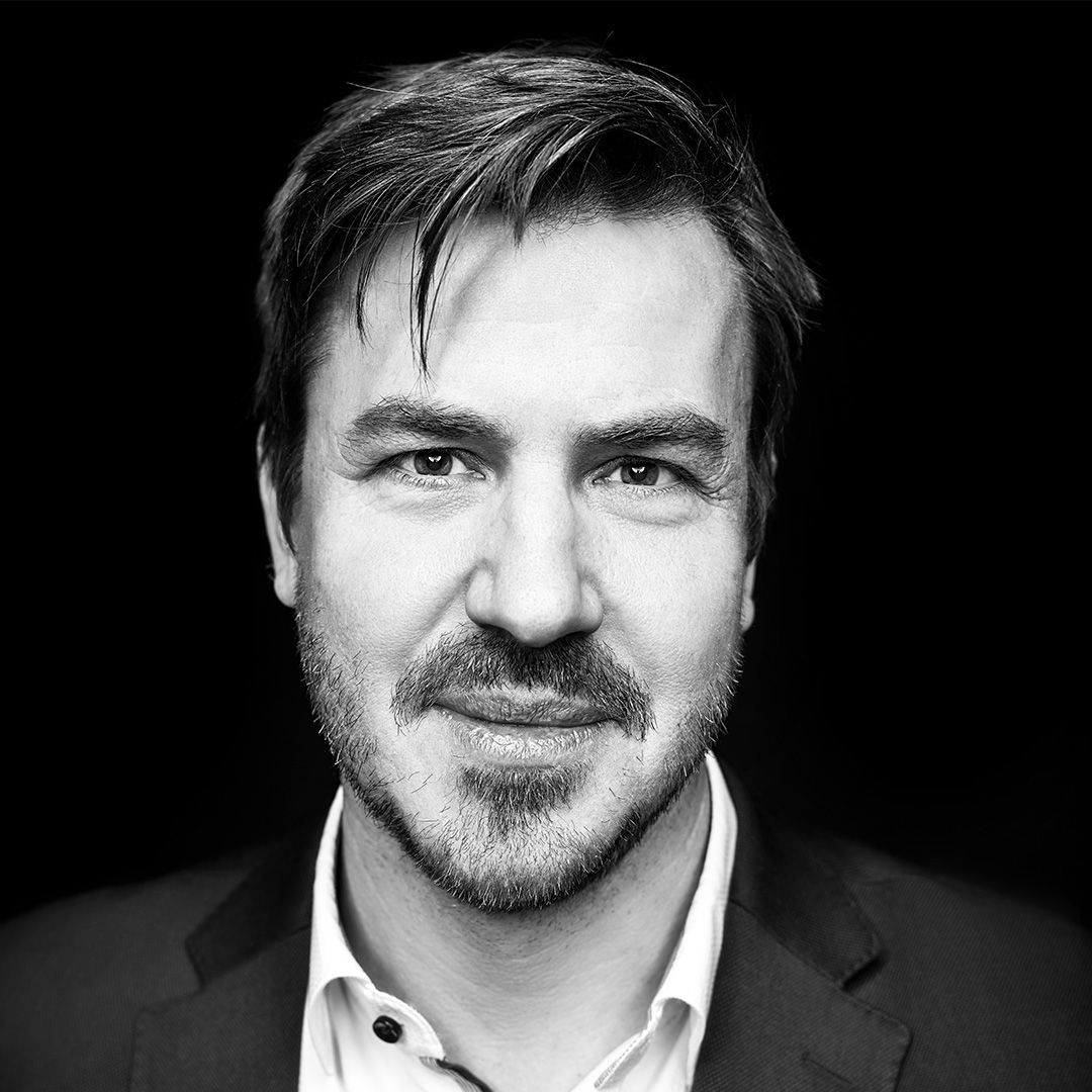 black and white Portrat of Christoph Schärrer