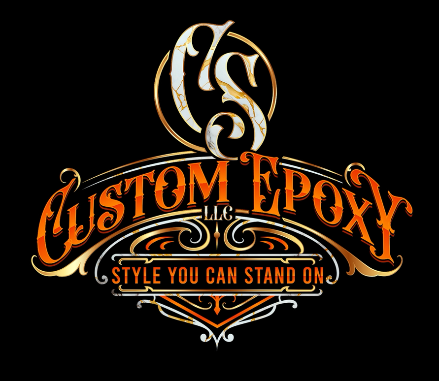 Custom Epoxy logo in orange, white, and black with the tagline “Style You Can Stand On”