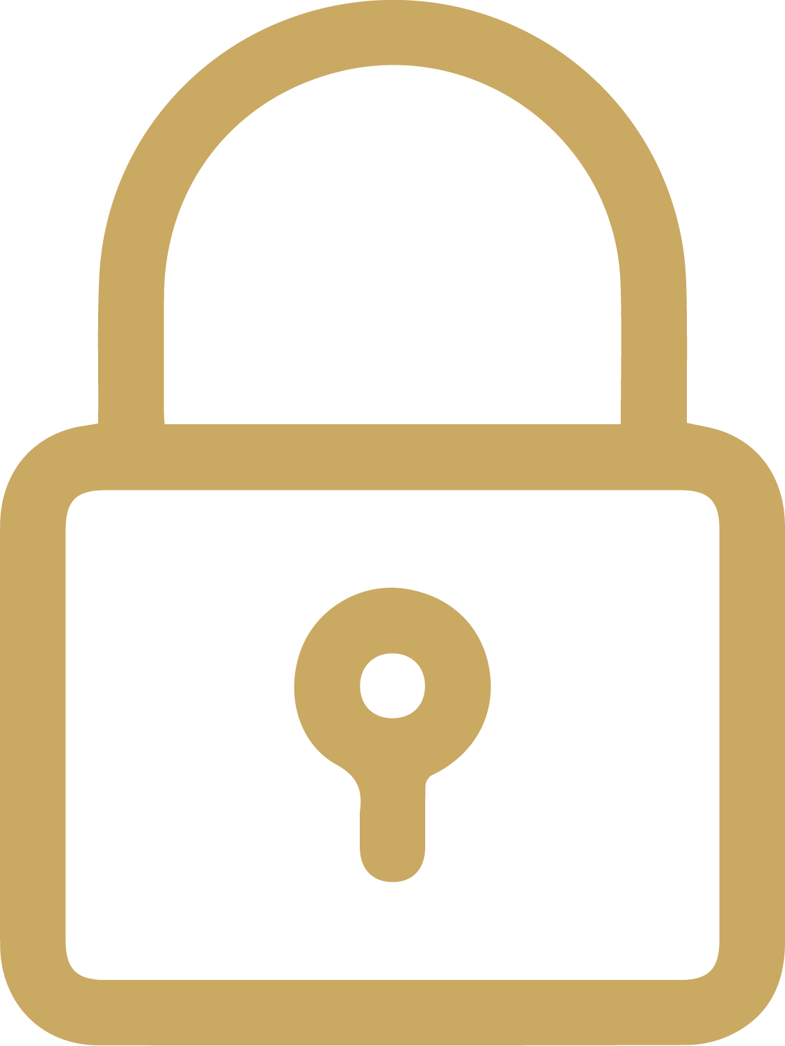 Gold padlock icon on a white background, symbolizing security or privacy