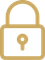 Gold padlock icon on a white background, symbolizing security or privacy