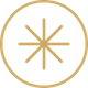 Gold asterisk inside a gold circle on a white background