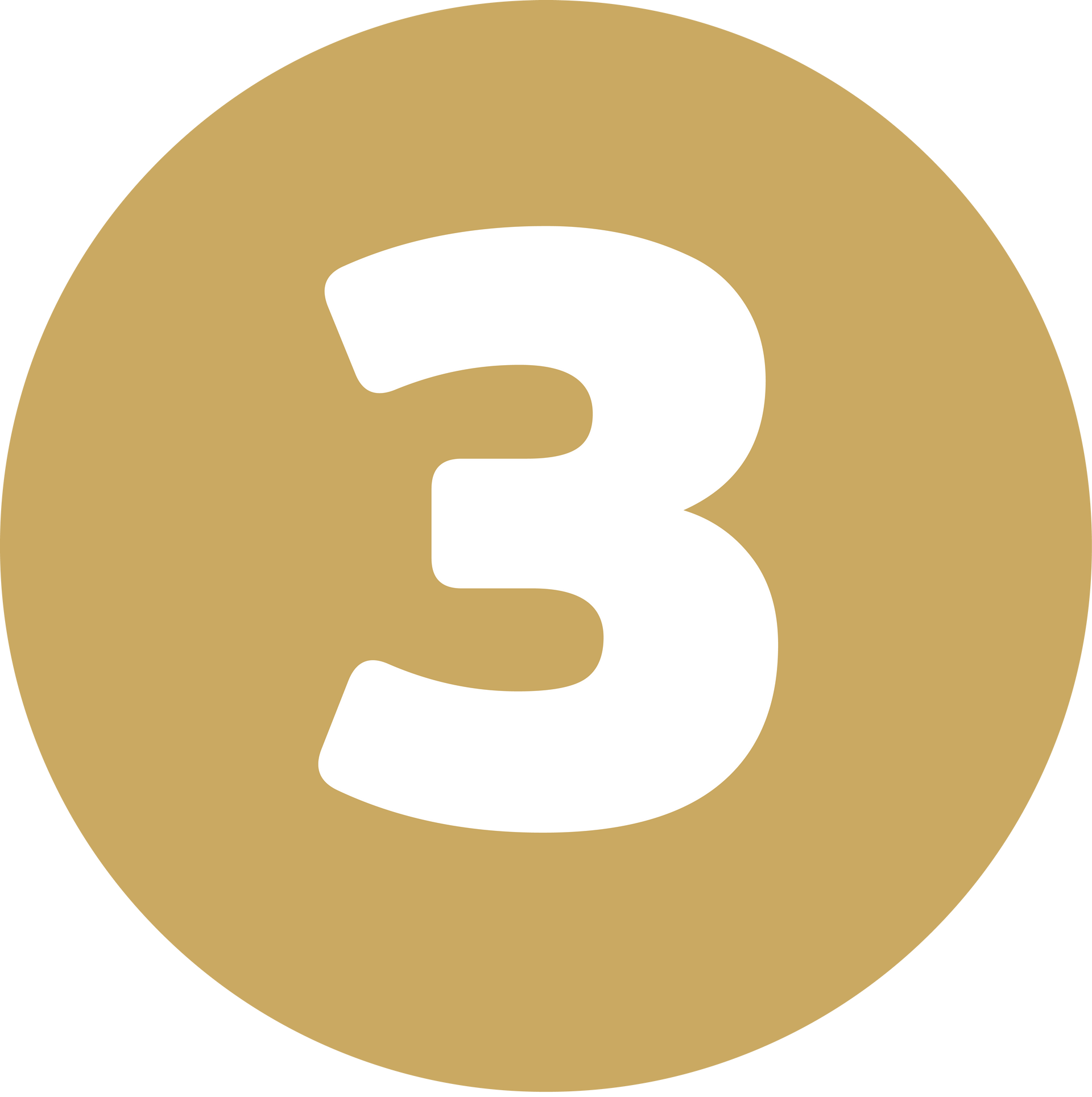 White number 3 centered in a gold circle
