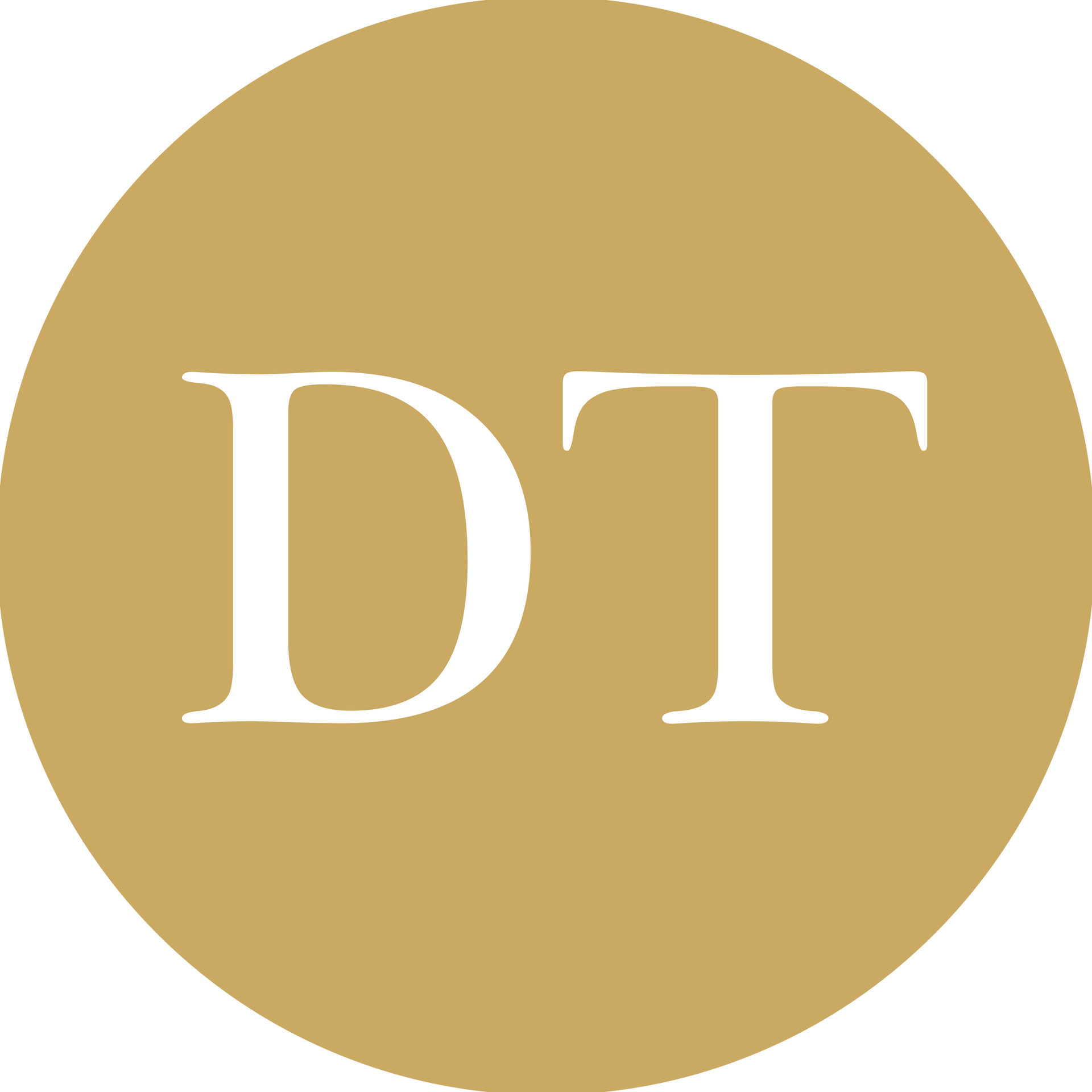 Gold circle logo with white “SM” initials
