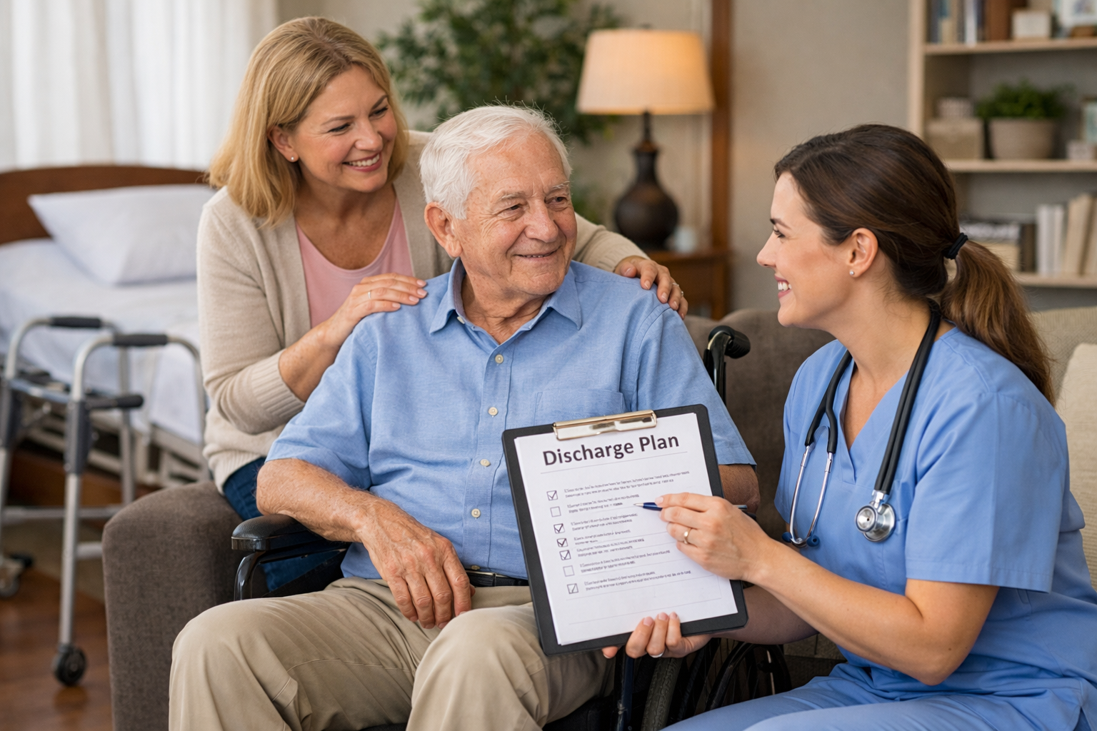 Nurse with patient & woman
