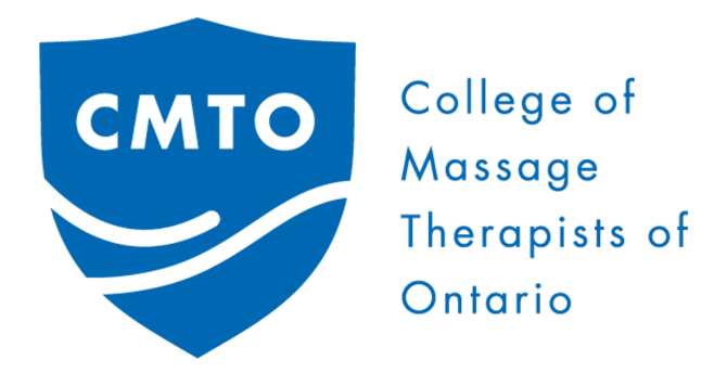 CMTO logo with blue shield and white text for College of Massage Therapists of Ontario