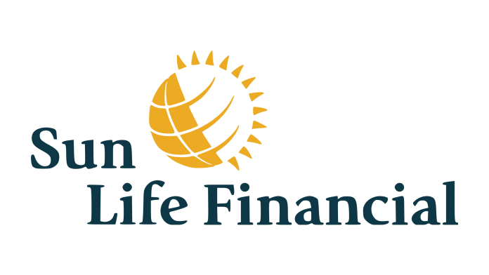 Sun Life Financial logo with blue text and a gold sun emblem