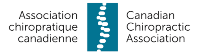 Canadian Chiropractic Association logo with teal spine icon and bilingual text in English and French