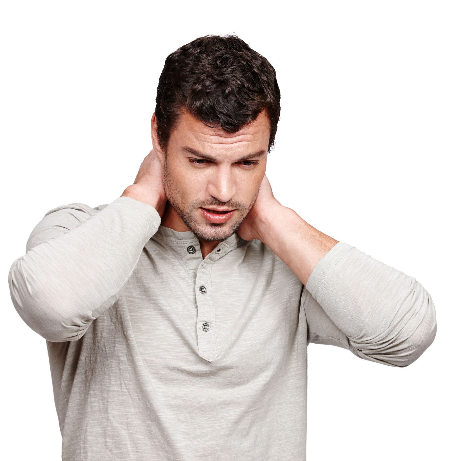 man with neck pain