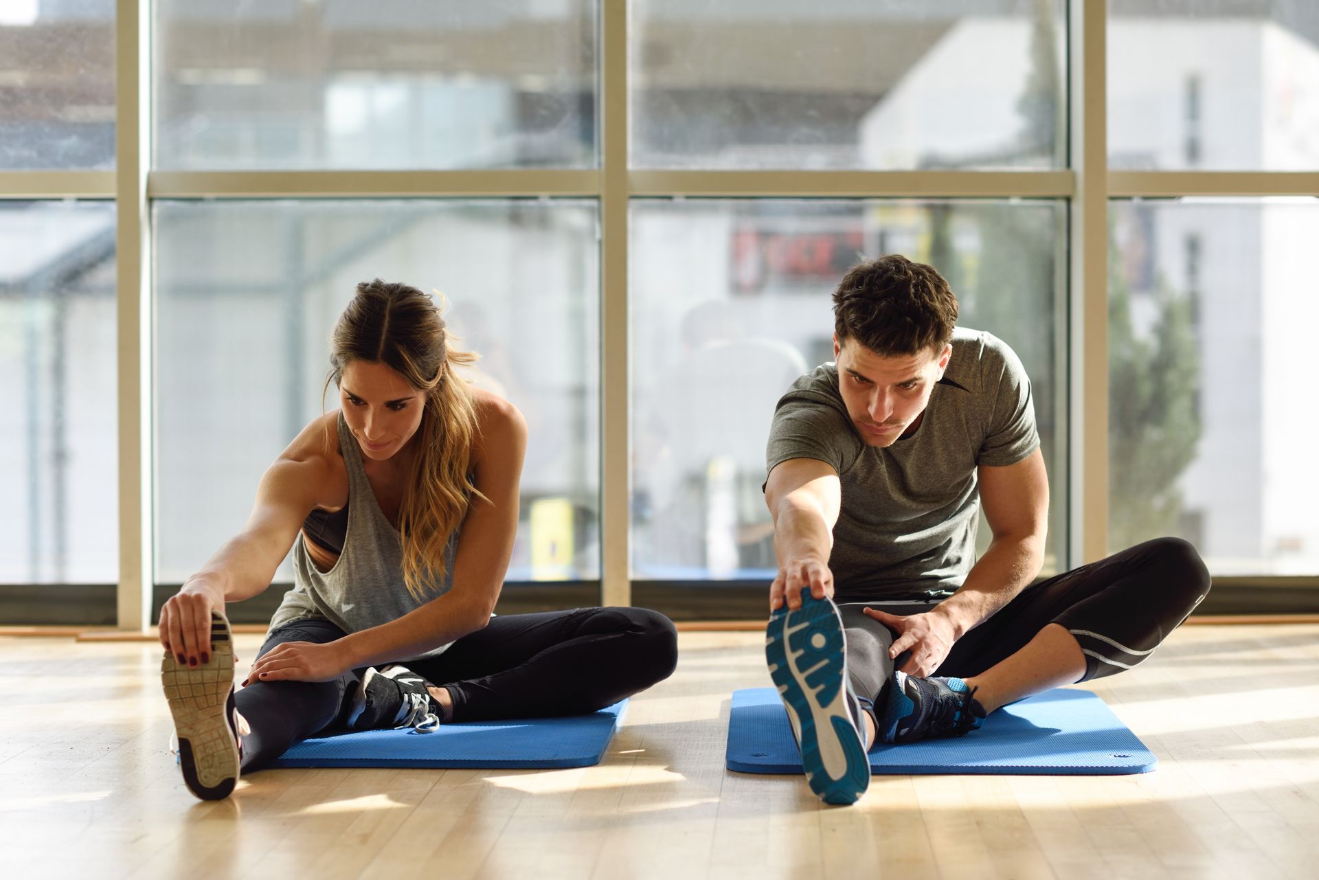 male and woman training