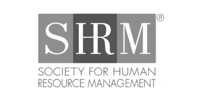 The logo for the society for human resource management is black and white.