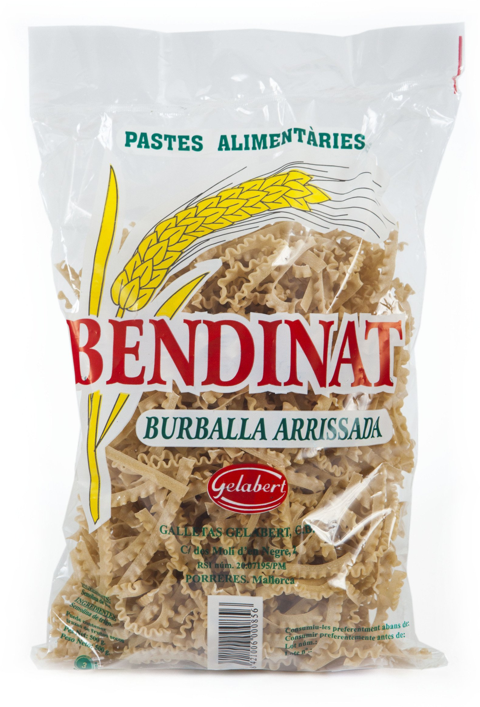Una bossa de pasta amb la paraula bendinat