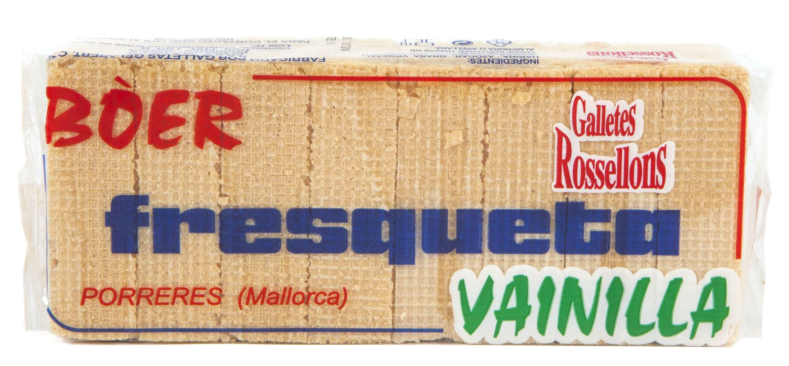 A package of boer fresqueta vanilla wafers