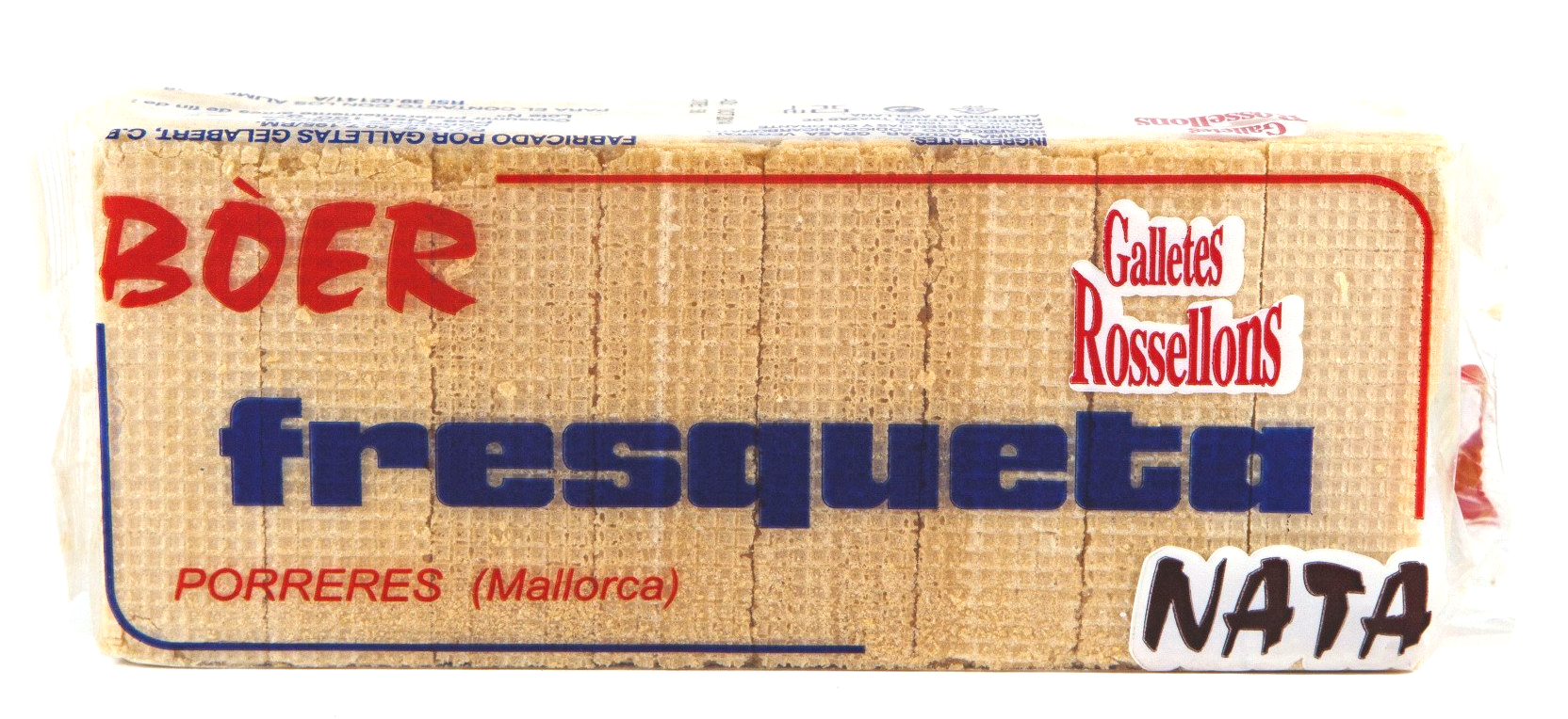 Una caixa de boer fresqueta nata sobre fons blanc