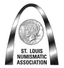 St. Louis Numismatic Association logo with a coin beneath a silver arch