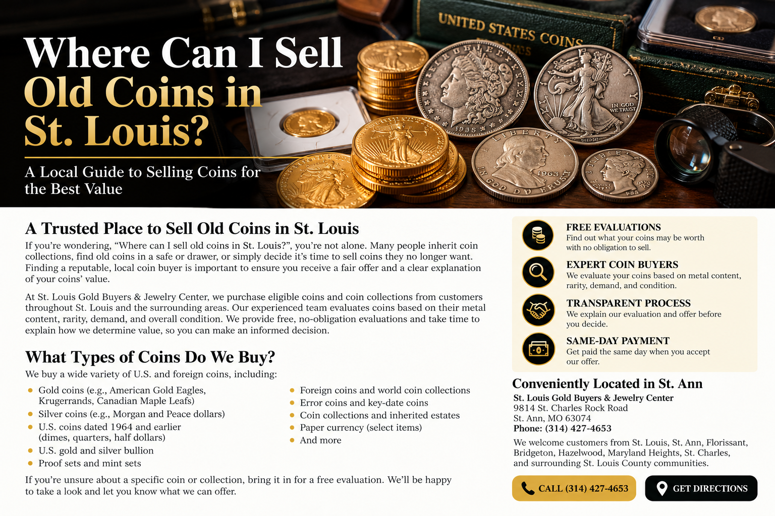  Collection of old U.S. silver dollars, gold coins, silver coins and collectible coins displayed 