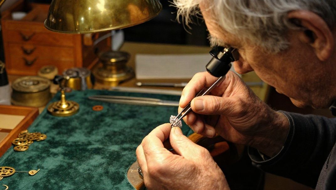 Vintage diamond engagement rings and estate diamond jewelry displayed for resale evaluation
