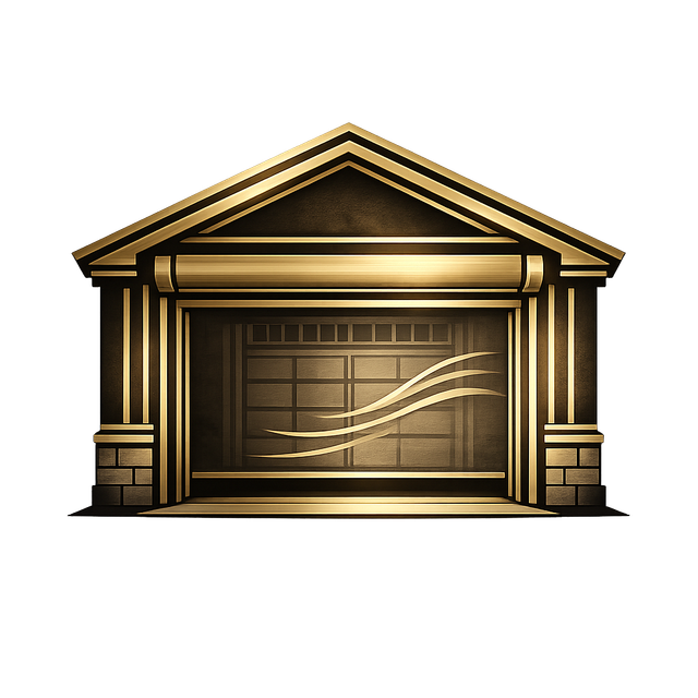 Gold-toned classical building icon with columns and a triangular pediment
