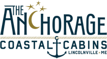The Anchorage Coastal Cabins logo with an anchor and Lincolnville, Maine text