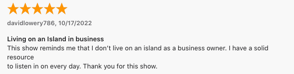 A screenshot of a review on a website.
