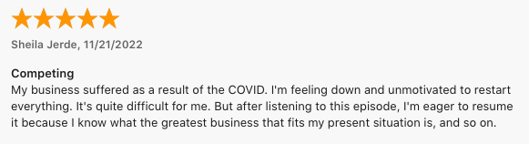 A screenshot of a google review for a company called competing