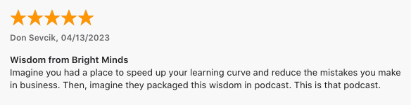 A review of a podcast called wisdom from bright minds