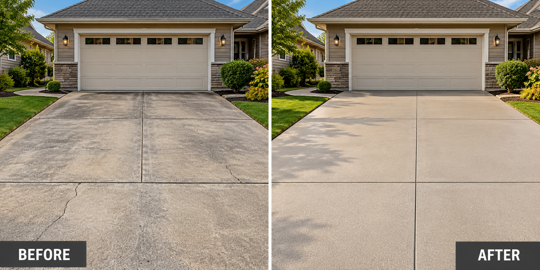 resurfaced concrete driveway in New Britain CT