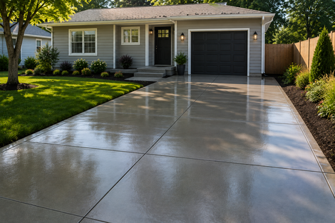 resurfaced concrete driveway in New Britain , CT