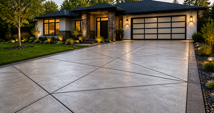 An image of Concrete driveway with geometric pattern in New Britain, CT
