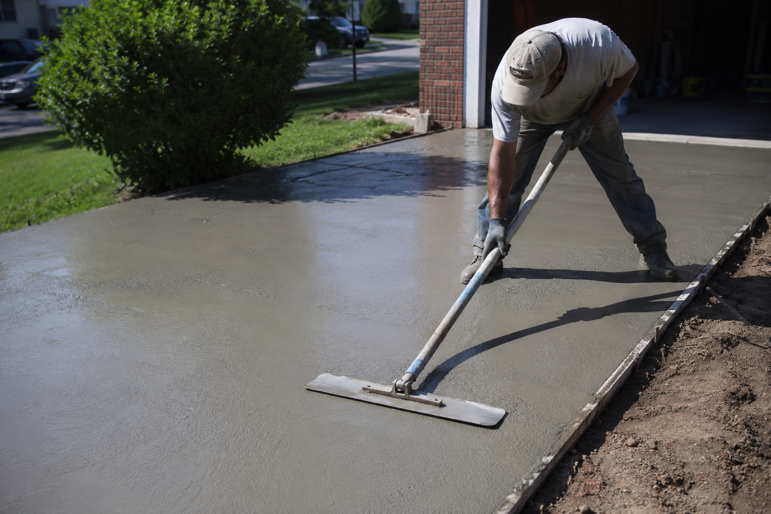 An image of Concrete Driveways & workman in New Britain, CT