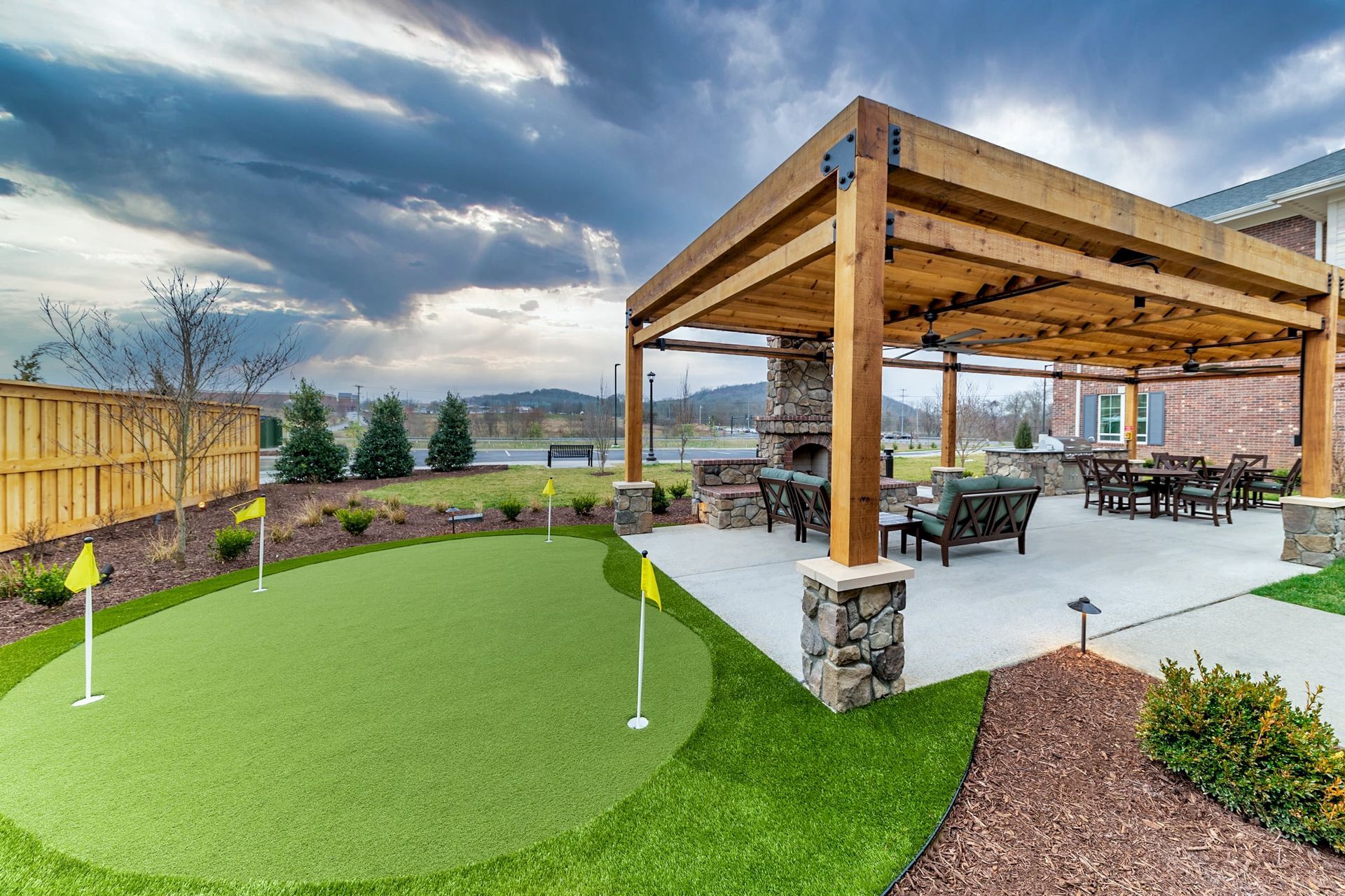 synthetic grass on slope