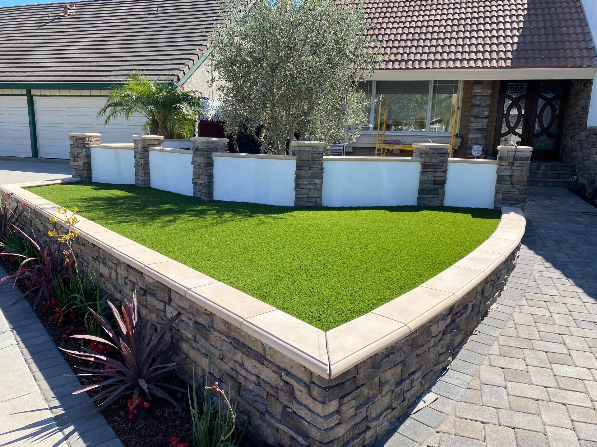 pool and artificial grass