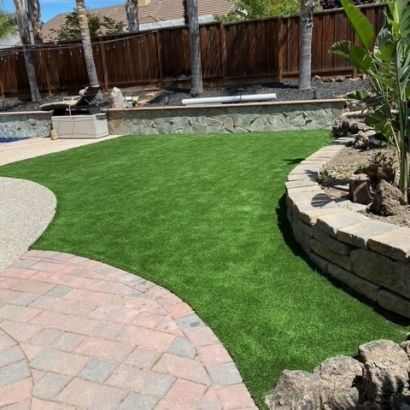 artificial grass and pavers