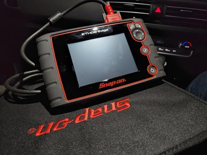 Snap-on Diagnostic Scanner With Black-and-red Case — Hive Mobile Roadworthy in Nerang, QLD