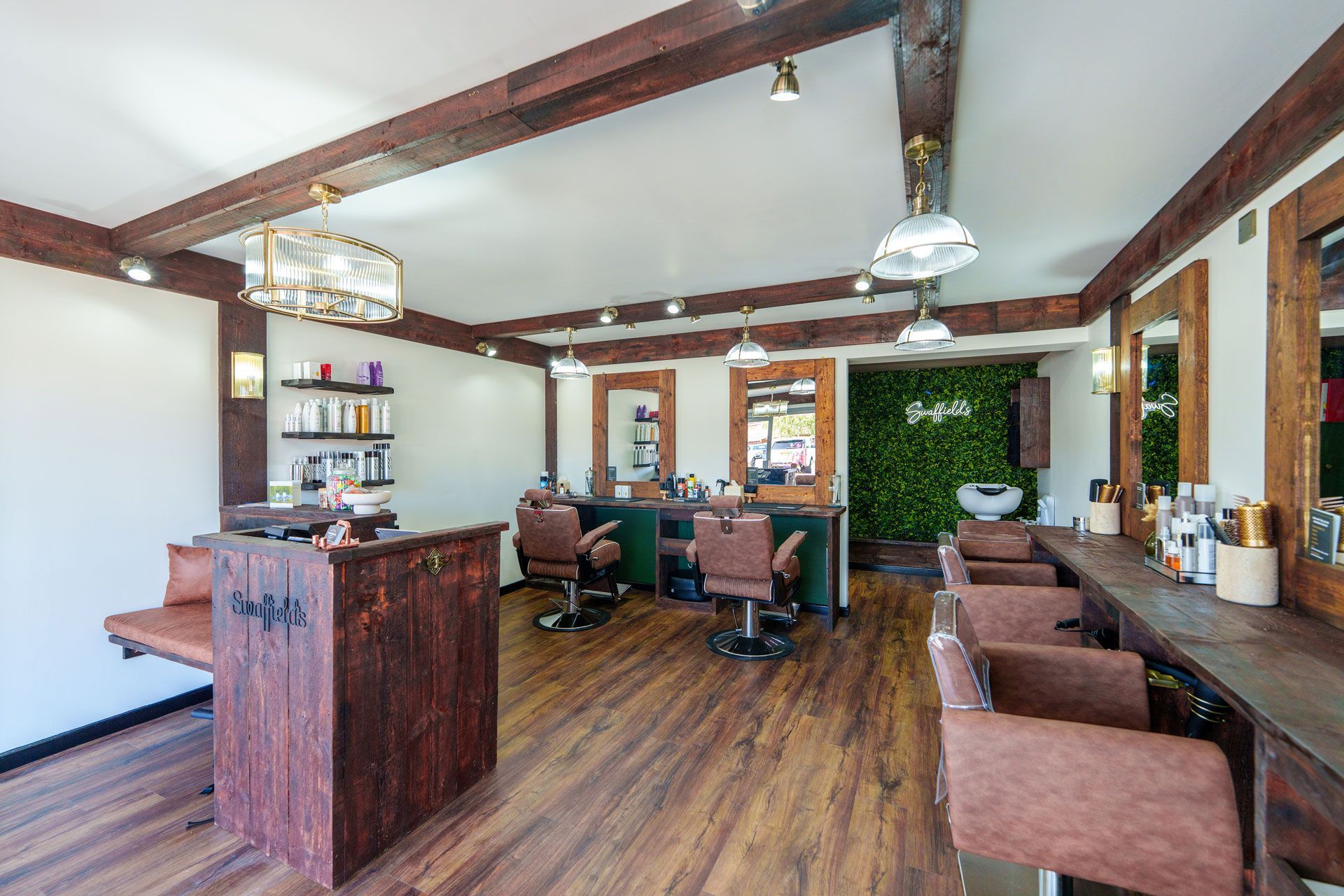 the interior of the swaffields creekmoor salon and barbers