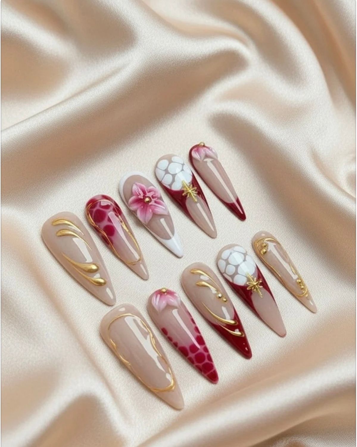 Milky-nude almond Acrylic Nails 
