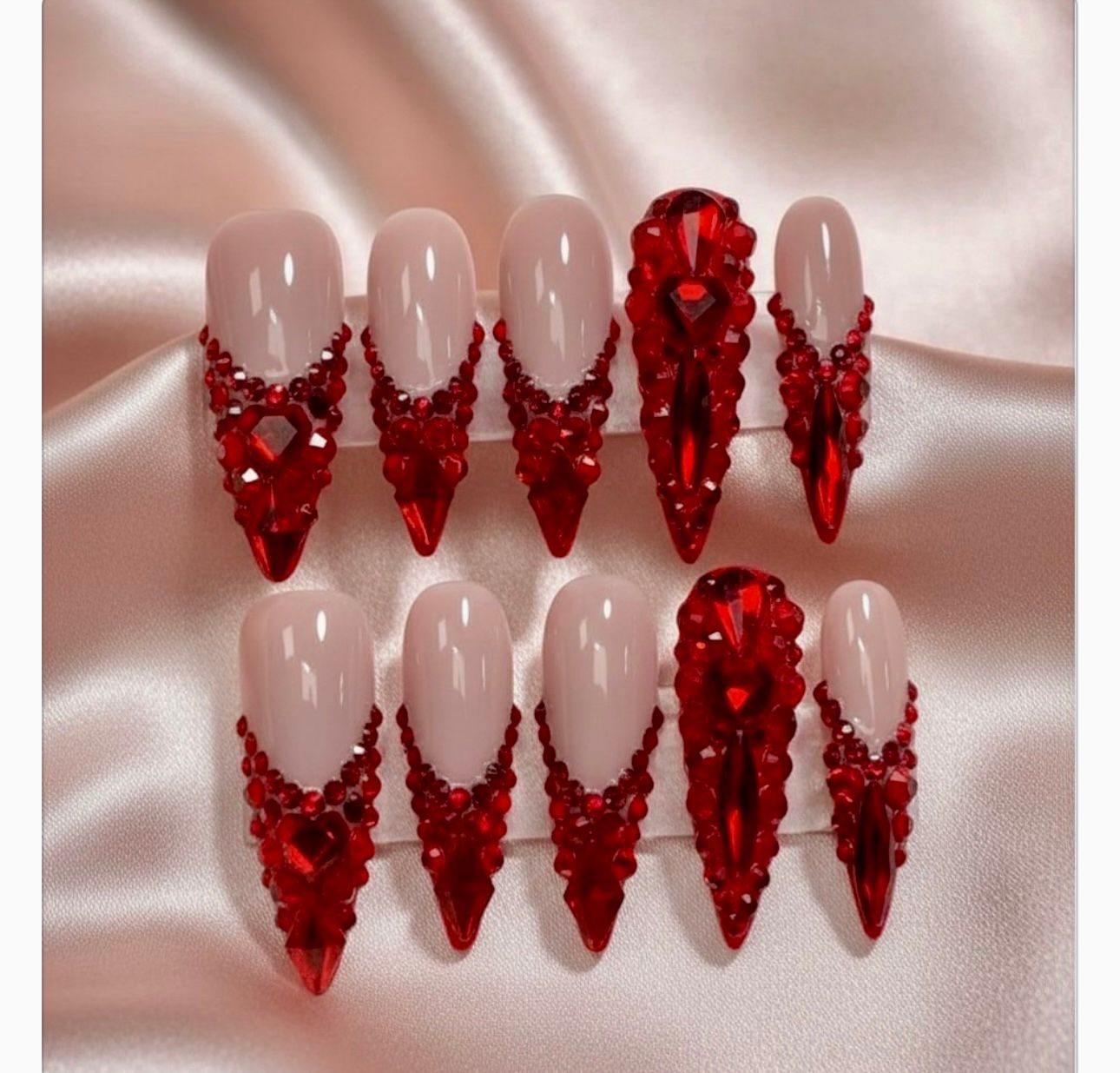 Red Crystal Nails