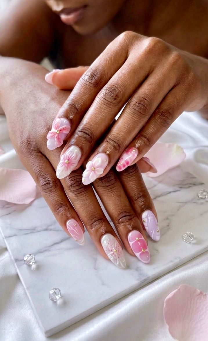 Pink Petal - Acrylic Nails