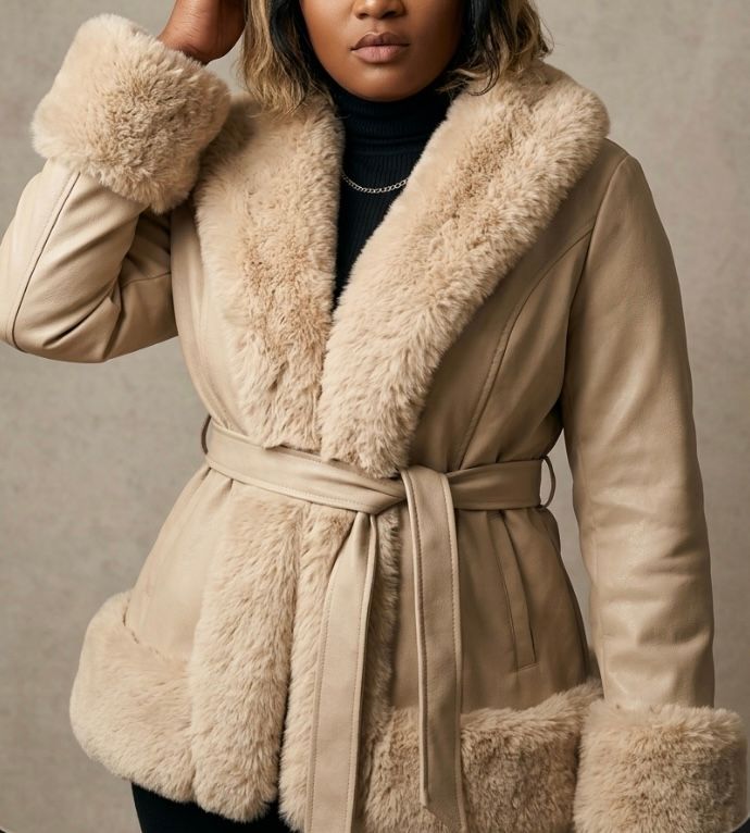 Champagne Leather Jacket - Timeless & Iconic